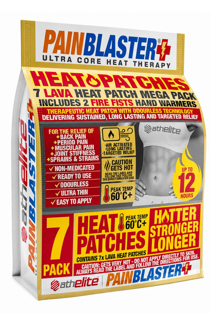 PAIN BLASTER LAVA HEAT PATCHES  REGULAR (10cm x 13cm) - 7 PACK INCLUDES - 2 FIRE FISTS HAND WARMERS